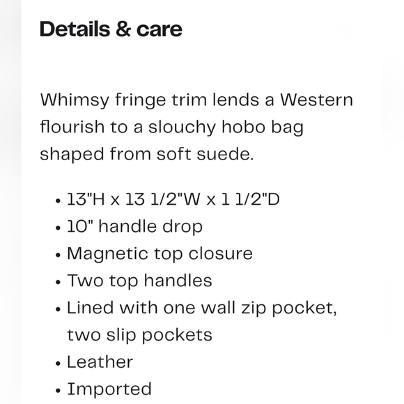 Lucky Brand Nyra Copper Brown Fringe Leather Hobo Bag NWT - Picture 5 of 14